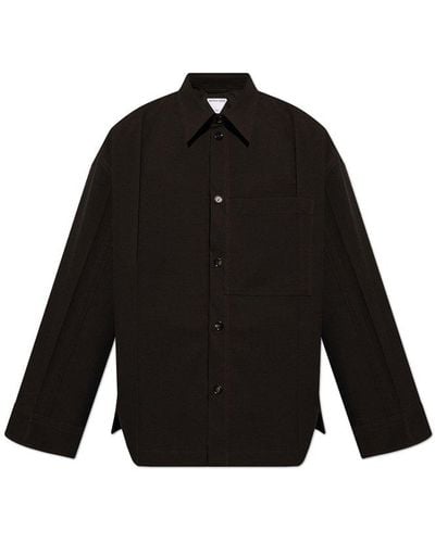 Bottega Veneta Long-sleeved Overshirt - Black