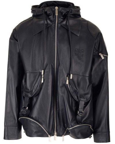 Off-White c/o Virgil Abloh Black Leather Jacket
