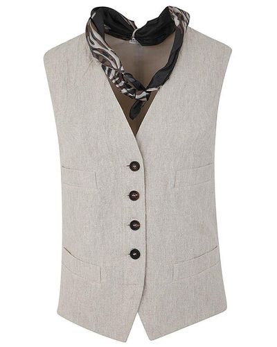 Brunello Cucinelli Buttoned Up Vest Clothing - Gray