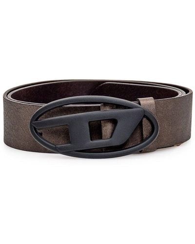 DIESEL Leather Belt - Grey
