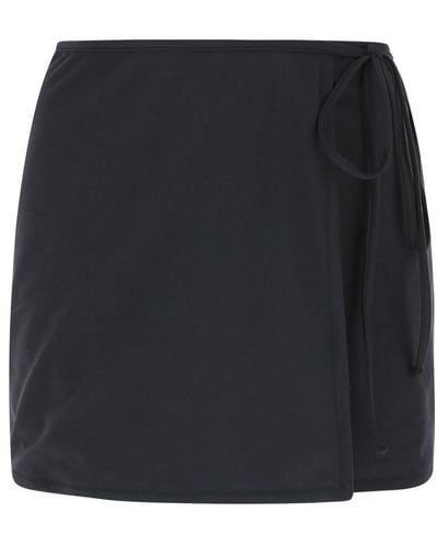 Reina Olga Tie-detailed Wrap Skirt - Black