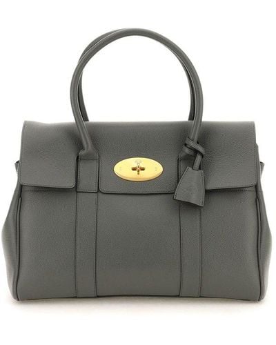 Mulberry Bayswater Grained Leather Bag - Gray