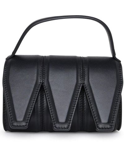 Yuzefi Foldover Top Top Handle Bag - Black