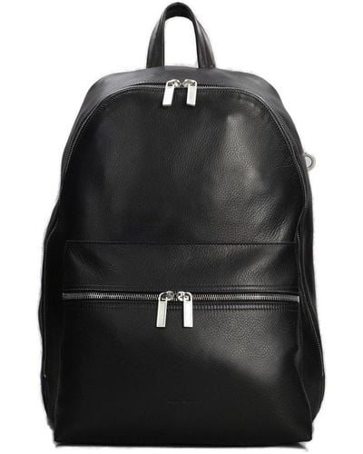 Rick Owens Logo Debossed Zipped Laptop Backpack - Black