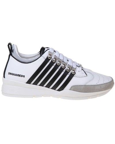 DSquared² Legendary Striped Almond Toe Sneakers - White
