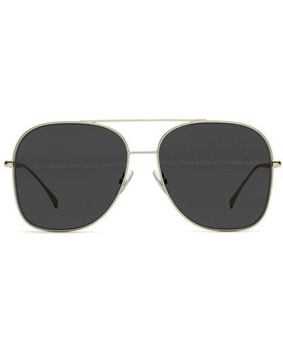 Fendi Aviator Frame Sunglasses - Gray
