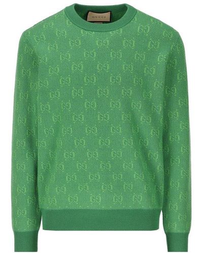 Gucci Monogram Jacquard Jumper. - Green