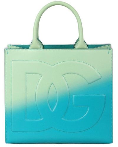 Dolce & Gabbana Dg Logo Embossed Tote Bag - Blue