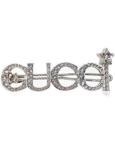 Gucci Crystal-embellished Logo Hair Clip