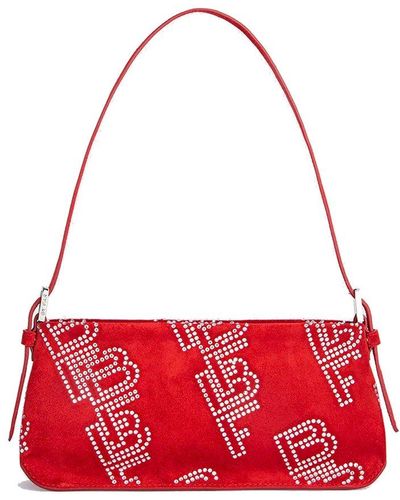 BY FAR Dulce Embellished Zipped Shoulder Bag - Red