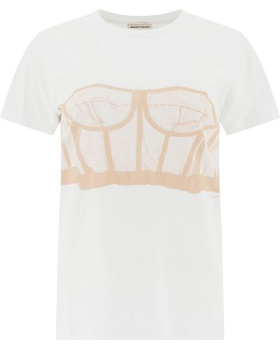 Alexander McQueen "bustier" T-shirt - White