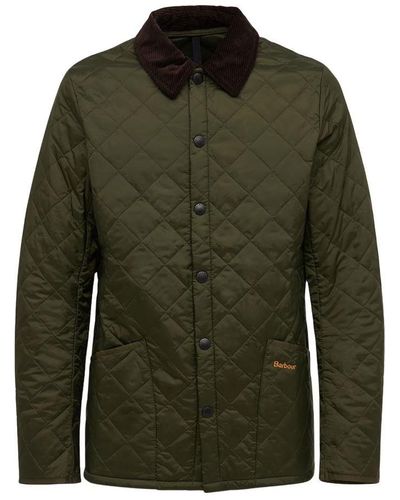 Barbour Collared Quilted Coat - Green