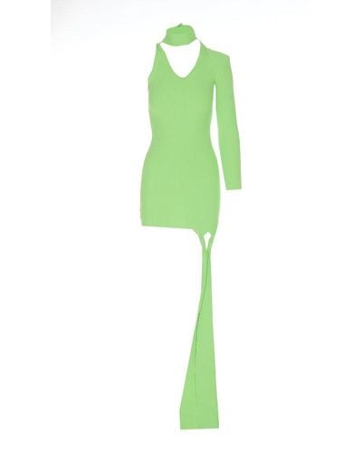 David Koma Asymmetric Mini Dress With Cut-out - Green