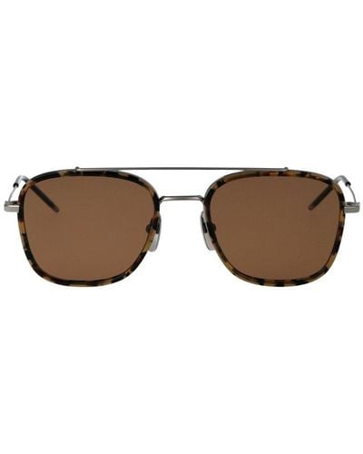 Thom Browne Navigator Frame Sunglasses - Brown