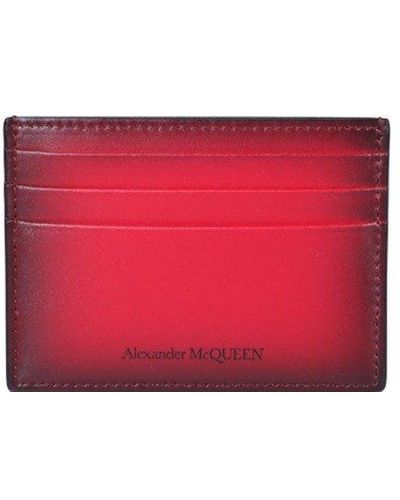 Alexander McQueen Logo Printed Card Holder - Red