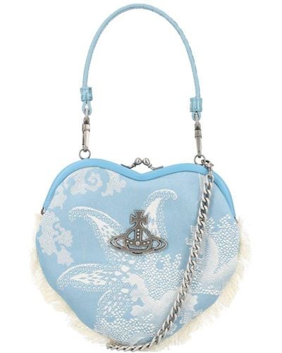 Vivienne Westwood Belle Heart Frame Chain-linked Clutch Bag - Blue