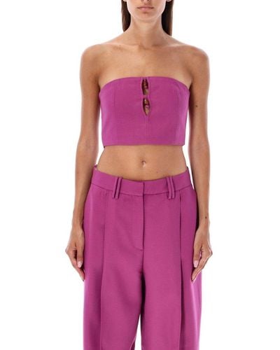 Ganni Cut-out Detailed Sleeveless Top - Purple