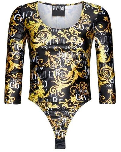 Versace Jeans Couture Logo-printed Long-sleeved Crewneck Body - Multicolour
