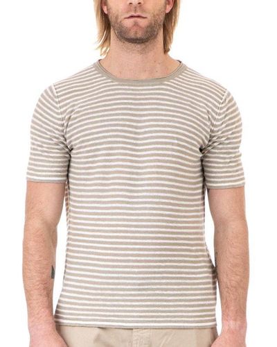 Roberto Collina Striped Crewneck T-shirt - Grey