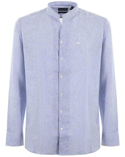 Emporio Armani Long-sleeved Striped Shirt - Blue