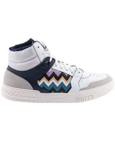 Missoni Leather Lace-up Sneakers - White