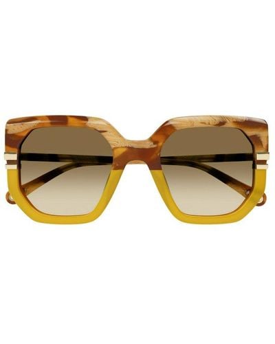 Chloé Oversized Square Frame Sunglasses - Metallic