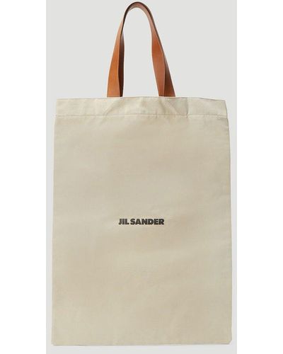 Jil Sander Flat Shopper Large Tote Bag - Natural