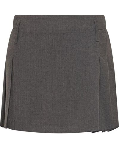 Ambush Pleated Mini Skirt - Grey
