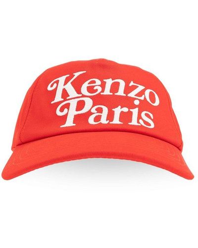 KENZO Baseball Cap With Logo, - Red