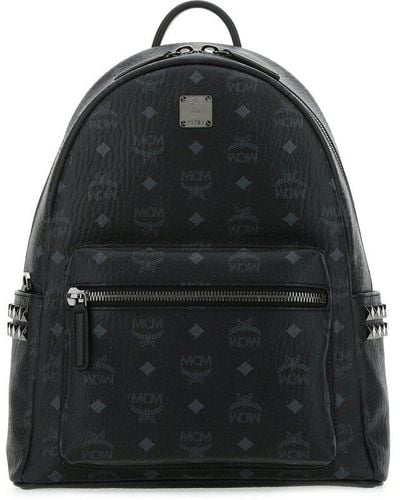 MCM Stark Stud Embellished Backpack - Black