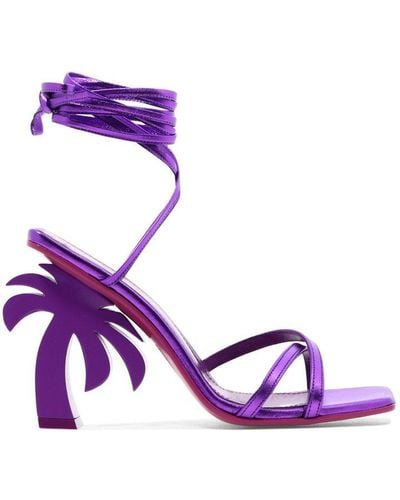Palm Angels Palm Beach Strap Detailed Sandals - Purple