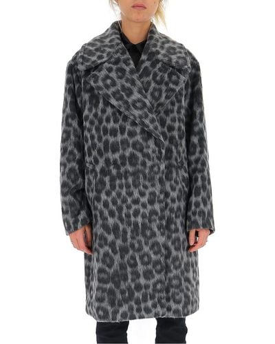 MICHAEL Michael Kors Leopard Pattern Coat - Gray