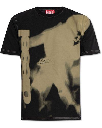 DIESEL 't-just' T-shirt With Logo, - Black
