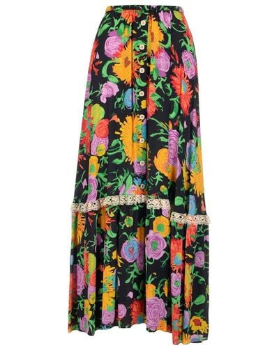 Gucci X Ken Scott Floral Printed Skirt - Multicolour