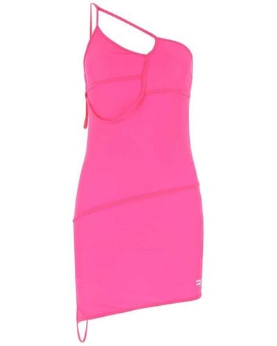 Balenciaga Asymmetric Cross-strap Sleeveless Mini Dress - Pink