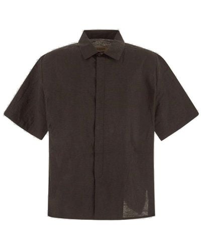 Uma Wang Short Sleeved Buttoned Shirt - Black