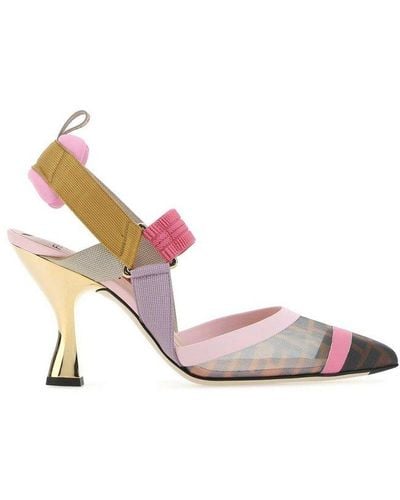 Fendi Slingback High-heeled Pumps - Pink