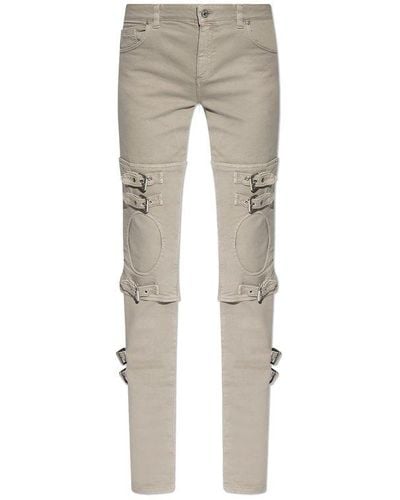 Blumarine Flared Jeans With Buckles - Gray