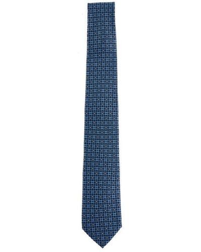 Ferragamo Micro Pattern Printed Tie - Blue