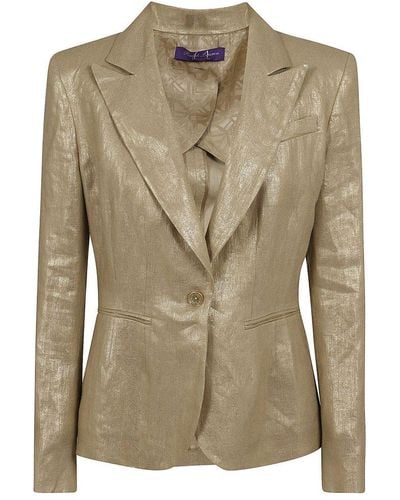 Ralph Lauren Collection Aaiden Foiled Single Breasted Blazer - Green
