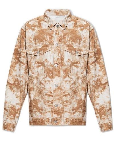 Isabel Marant Camouflage-printed Buttoned Denim Jacket - Natural