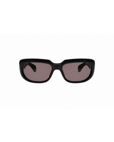 Jacques Marie Mage Rectangular Frame Sunglasses - Black