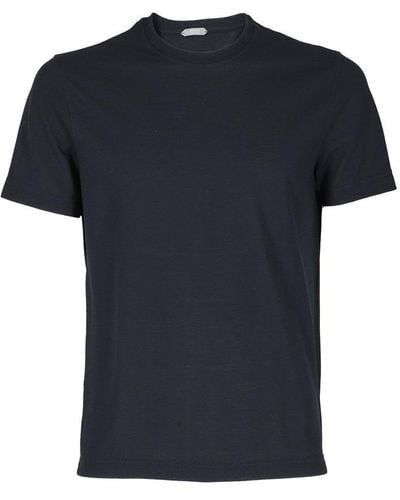 Zanone Short-sleeved Crewneck T-shirt - Black