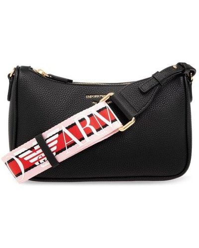 Emporio Armani Shoulder Bag With Logo, - Black