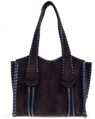 Chloé 'mony Medium' Suede Shopper Bag, - Black