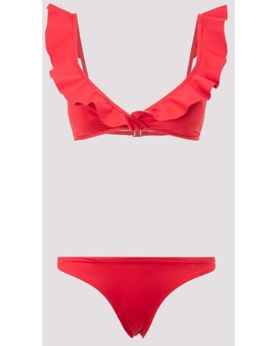 Zimmermann Cassia Waterfall Frill Two-piece Bikini - Red