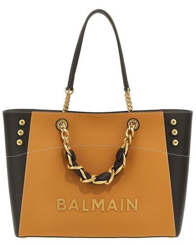 Balmain 1945 Raffia Shopping Bag - Brown