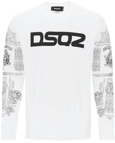 DSquared² Logo Printed Crewneck Sweatshirt - White