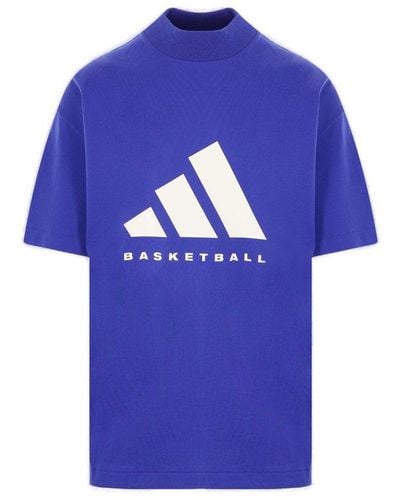 adidas Logo Printed Basketball T-shirt - Blue
