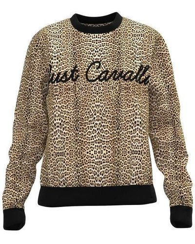 Just Cavalli Leopard Print Crewneck Sweater - Multicolour